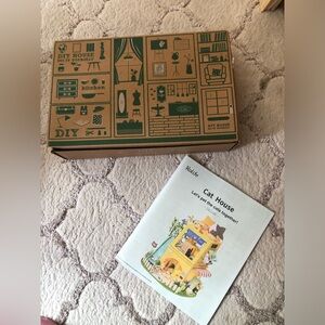 DIY Cat House Kit with Green and Brown Box